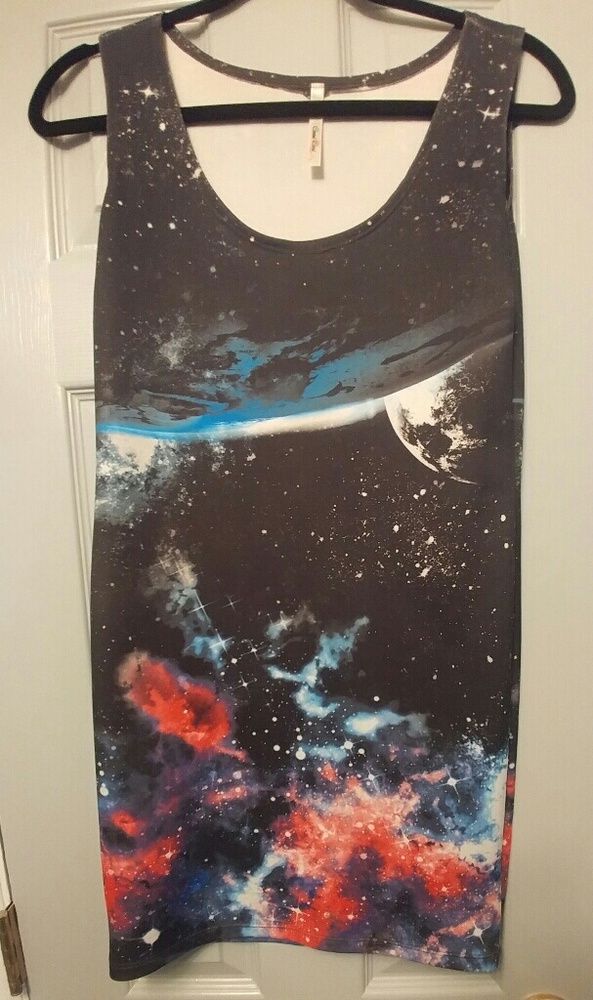 GALAXY PRINT MINI DRESS 🌟 🌃